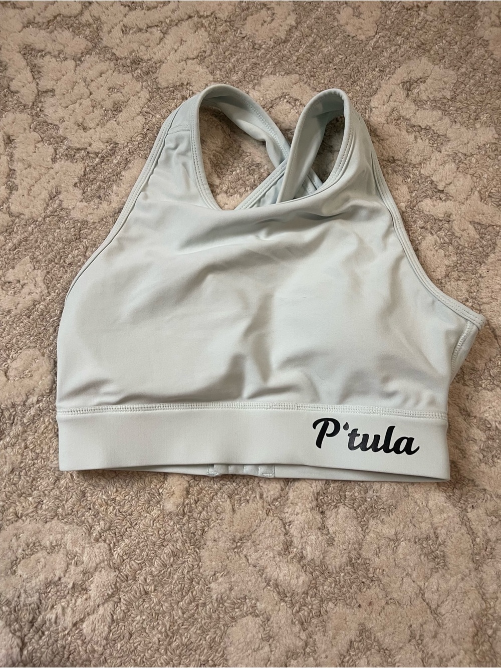 P'tula Light blue Crisscross Back Sports Bra